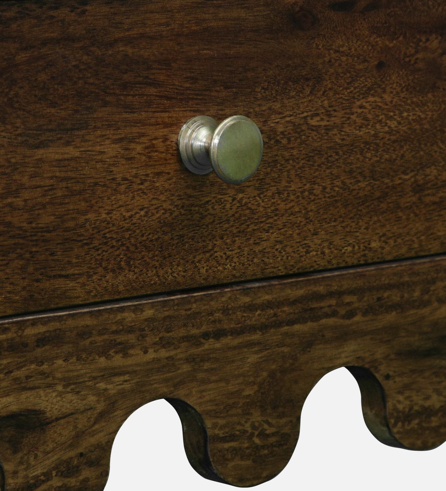 Ravenel Sheesham Wood Two Drawer Console Table In Provincial Teak Finish