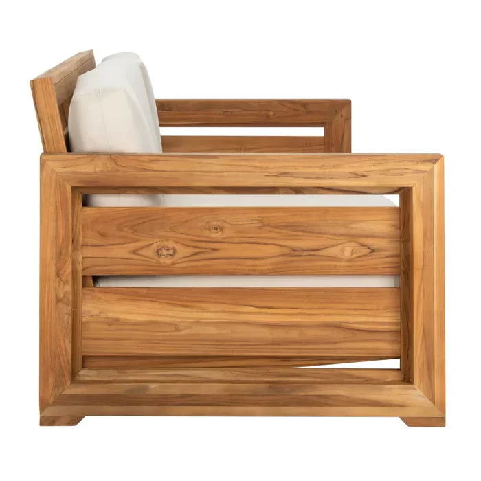 Solid Sheesham Wood Wide Outdoor Teak Patio Sofa