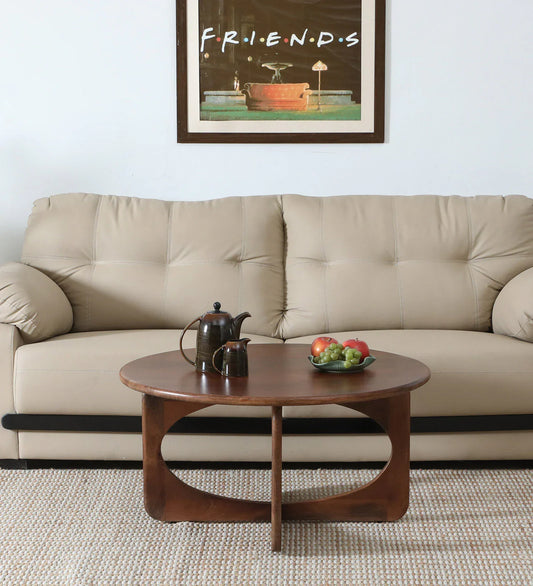 Praha Mango Wood Coffee Table In Walnut Finish