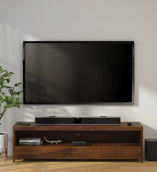 Sheesham Wood TV Console in Scratch Resistant Provincial Teak Finish for TVs up to 70"