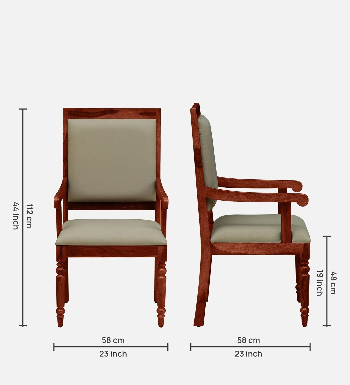 Warren Sheesham Wood Arm Chair In Honey Oak Finish