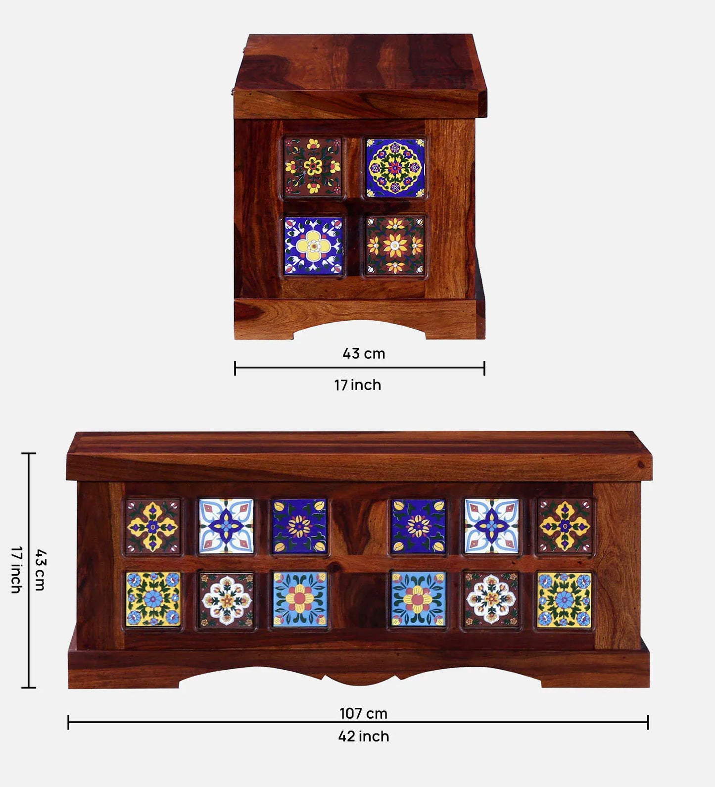 Sheesham Wood Trunk in Honey Oak Finish