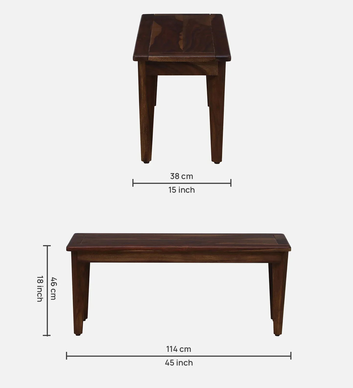 Sheesham Wood 6 Seater Dining Set In Scratch Resistant Provincial Teak Finish With Bench
