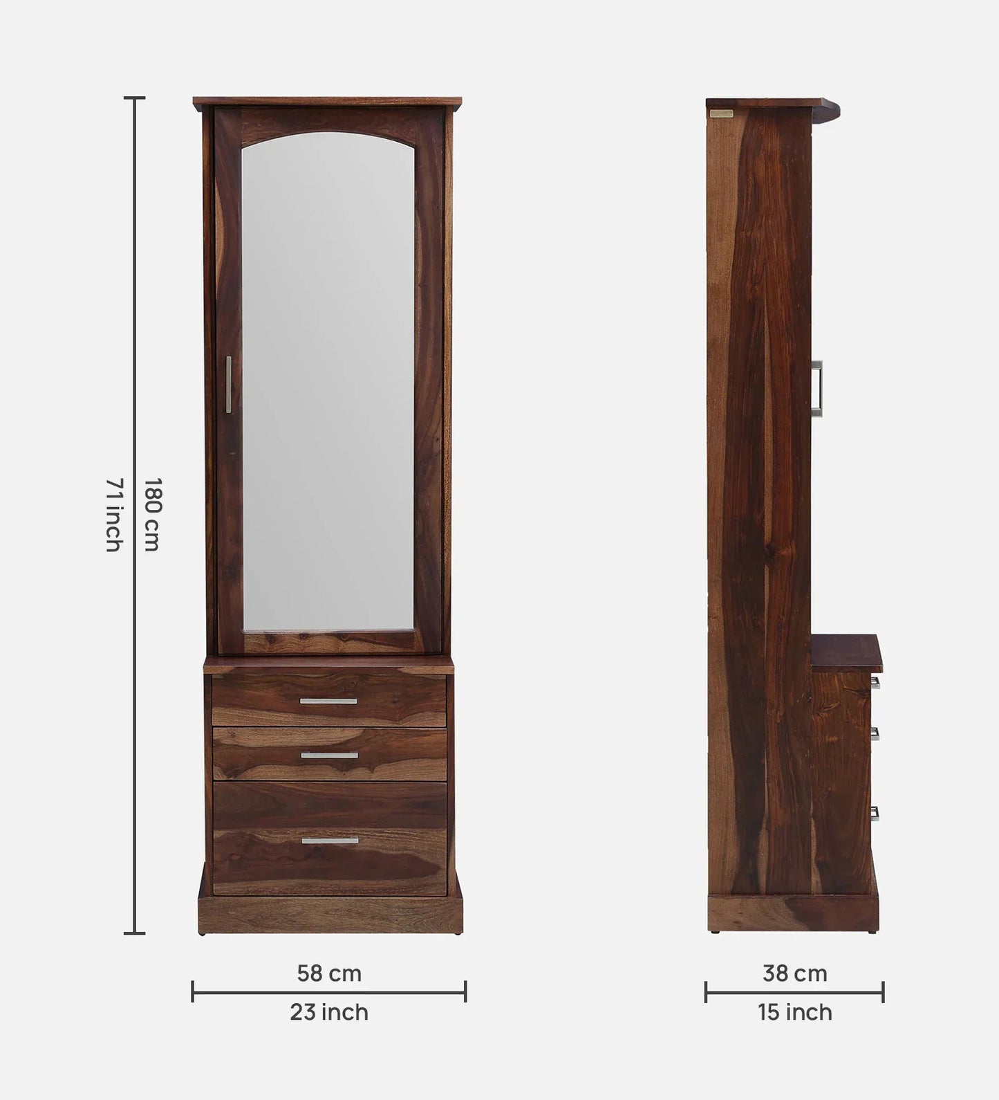 Sheesham Wood Dresser in Scratch Resistant Rustic Teak Finish