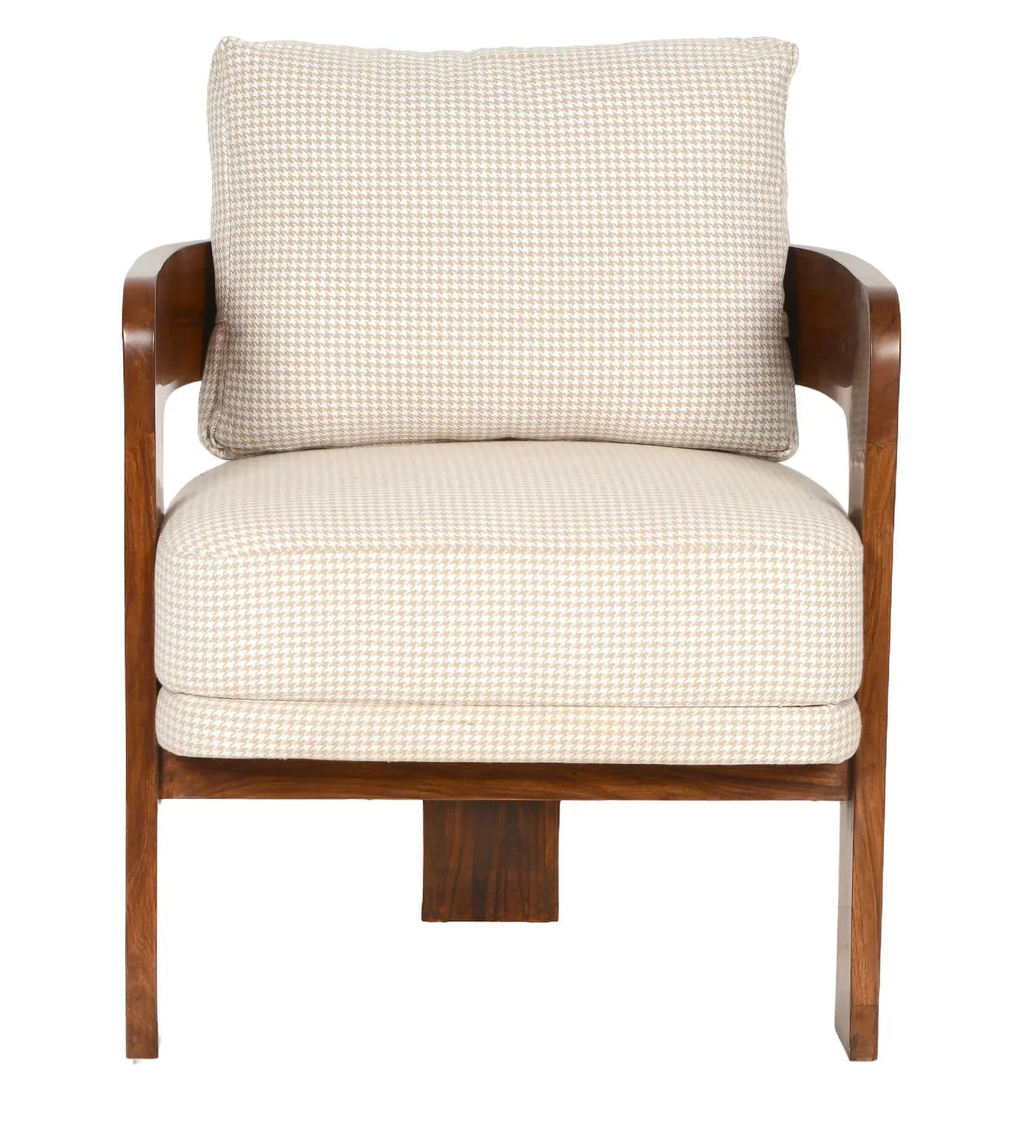 Aloa Fabric Arm Chair In Teak Finish