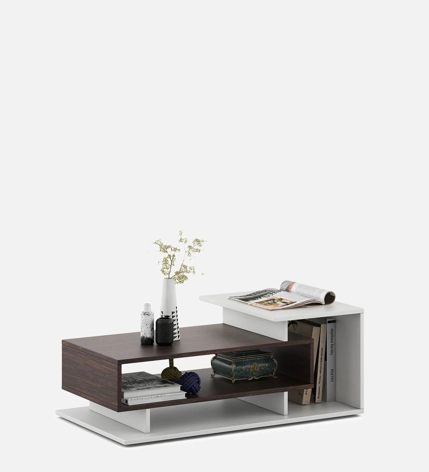 Kiosk Coffee Table in Choco Walnut Colour