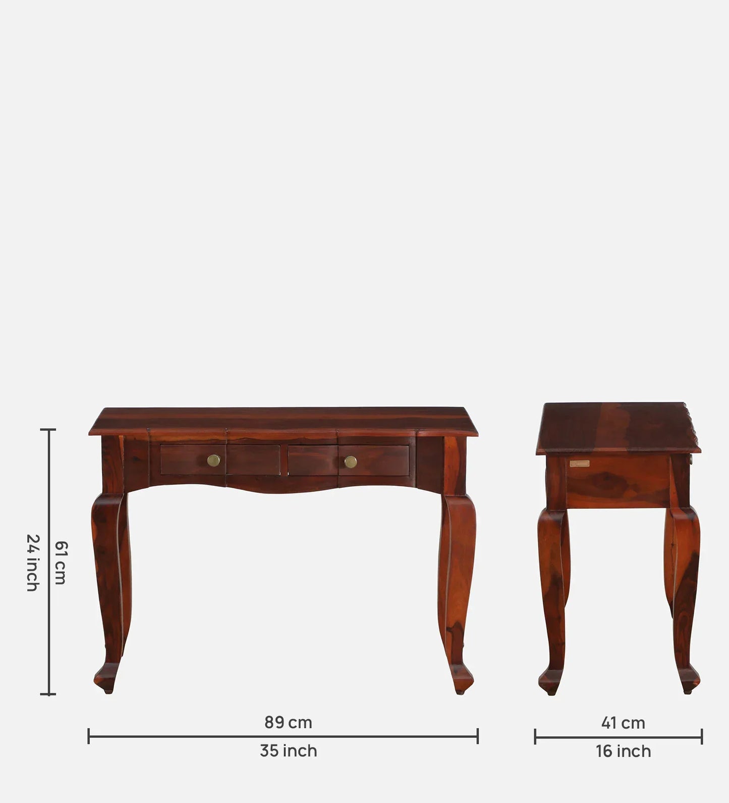 Sheesham Wood Dressing Cabinet In Honey Oak Finish With Mirror