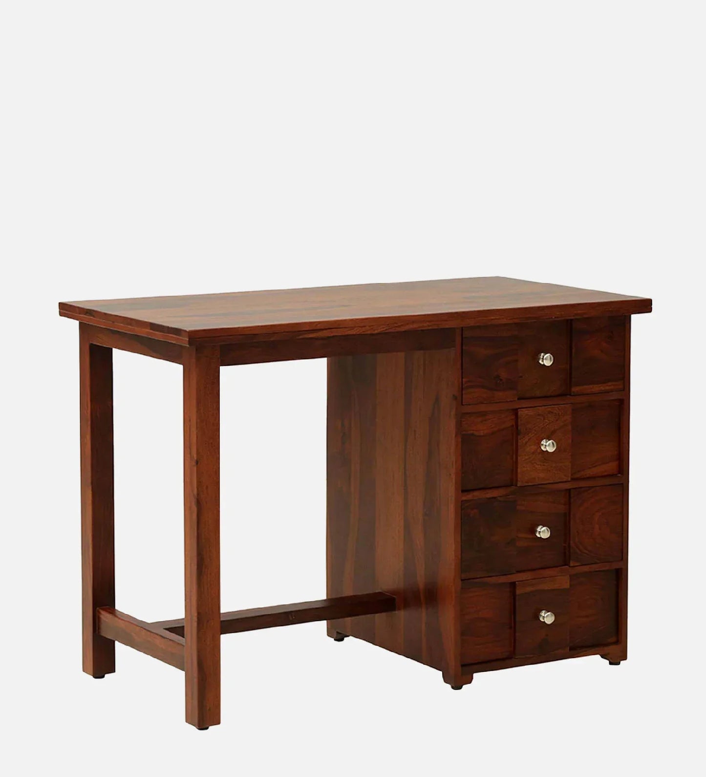Sheesham Wood Writing Table In Scratch Resistant Honey Oak Finish With Drawers