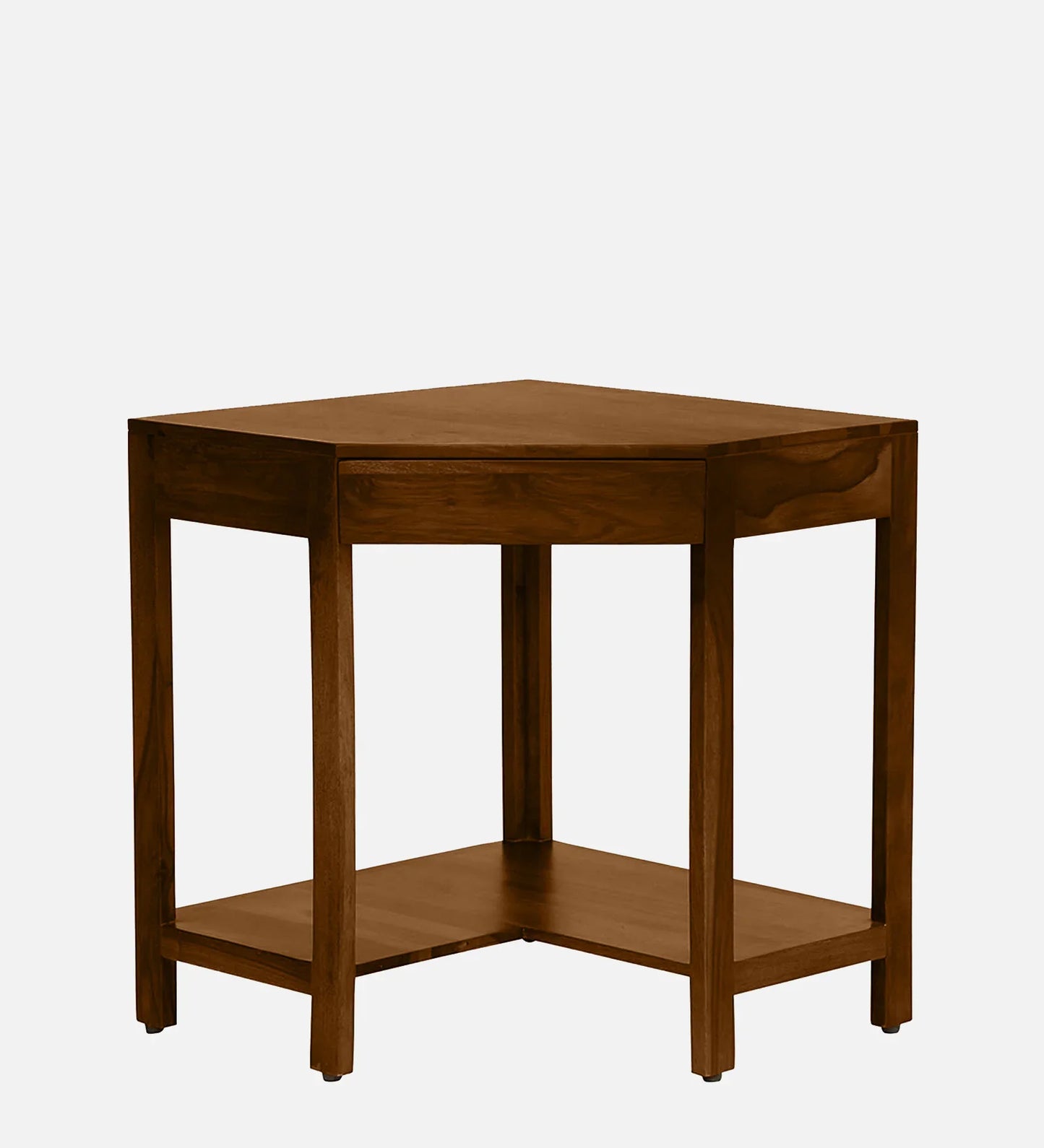 Sheesham Wood Corner Writing Table in Scratch Resistant Provincial Teak Finish