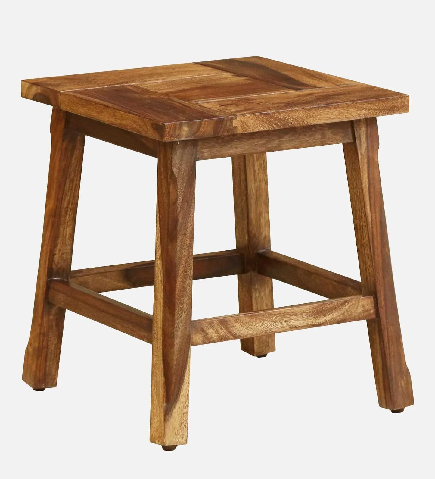Sheesham Wood Seating Stool In Rustic Teak Finish