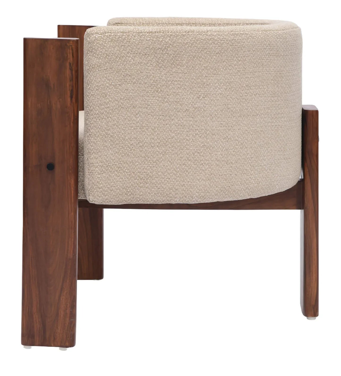 Monolo Fabric Arm Chair In Teak Finish