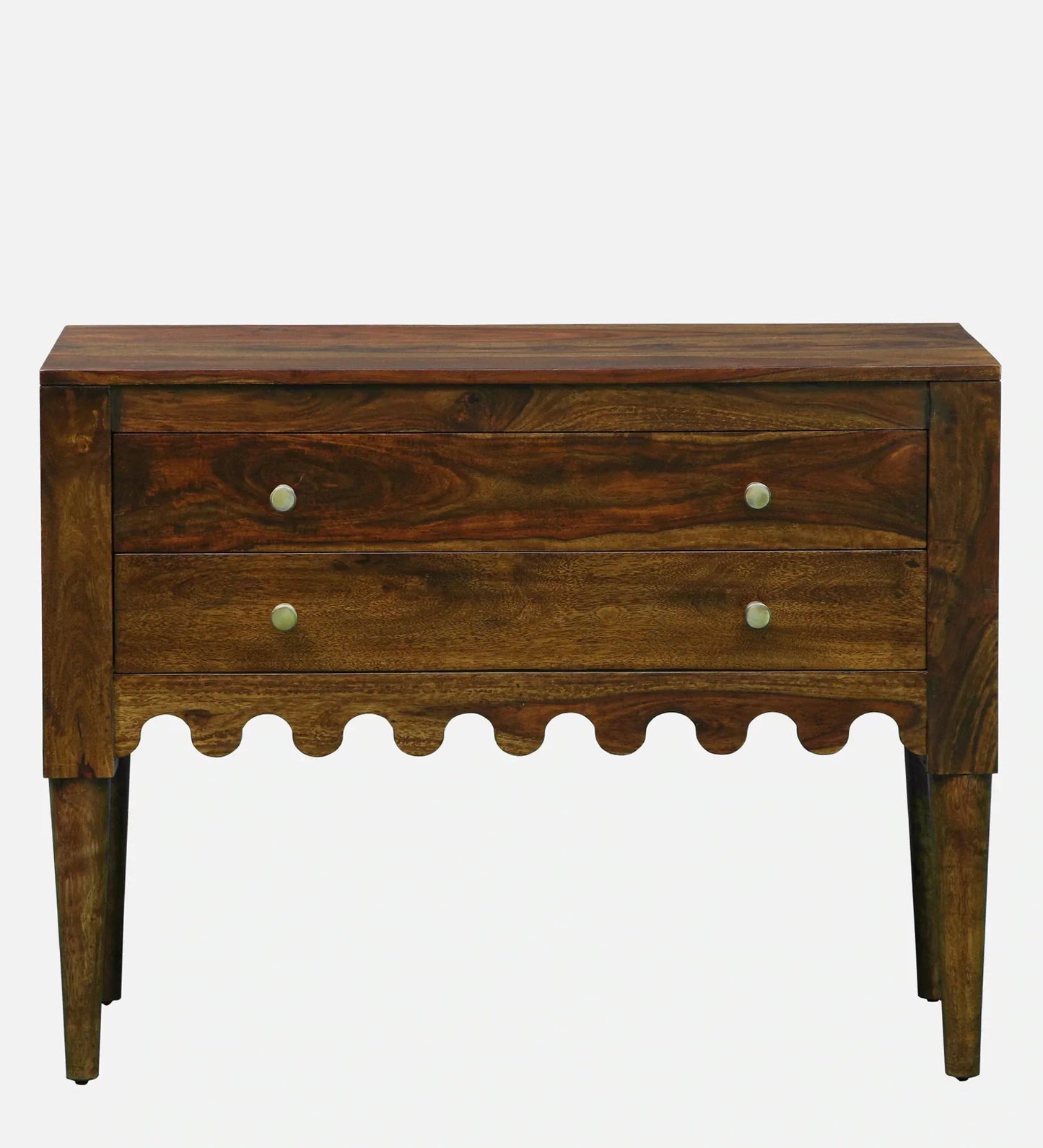Ravenel Sheesham Wood Two Drawer Console Table In Provincial Teak Finish