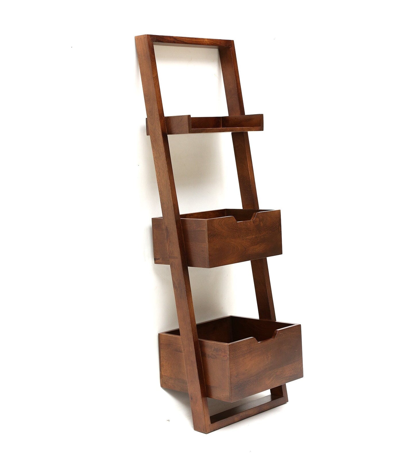 Brown Mango Wood Magazine Rack