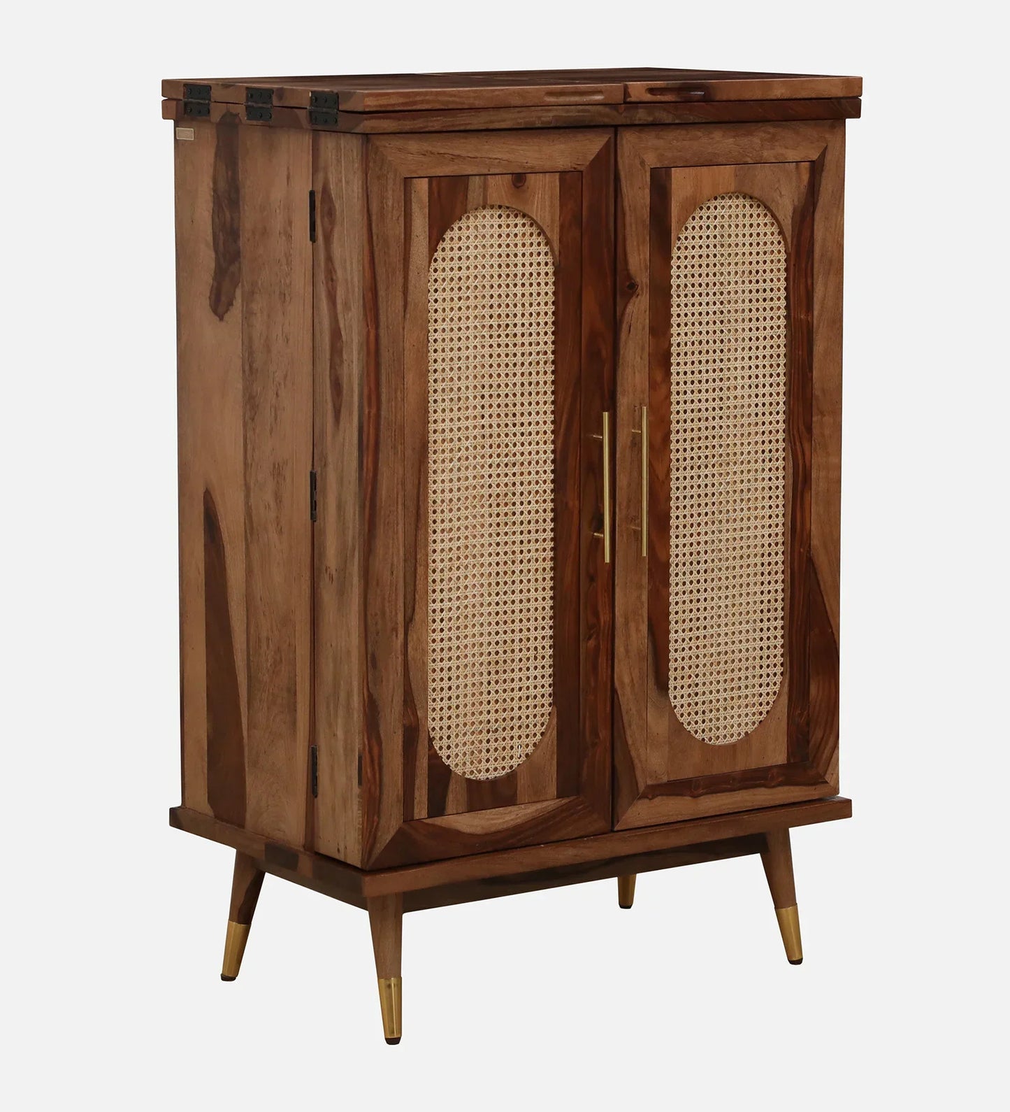 Sheesham Wood Bar Cabinet In Rustic Teak Finish