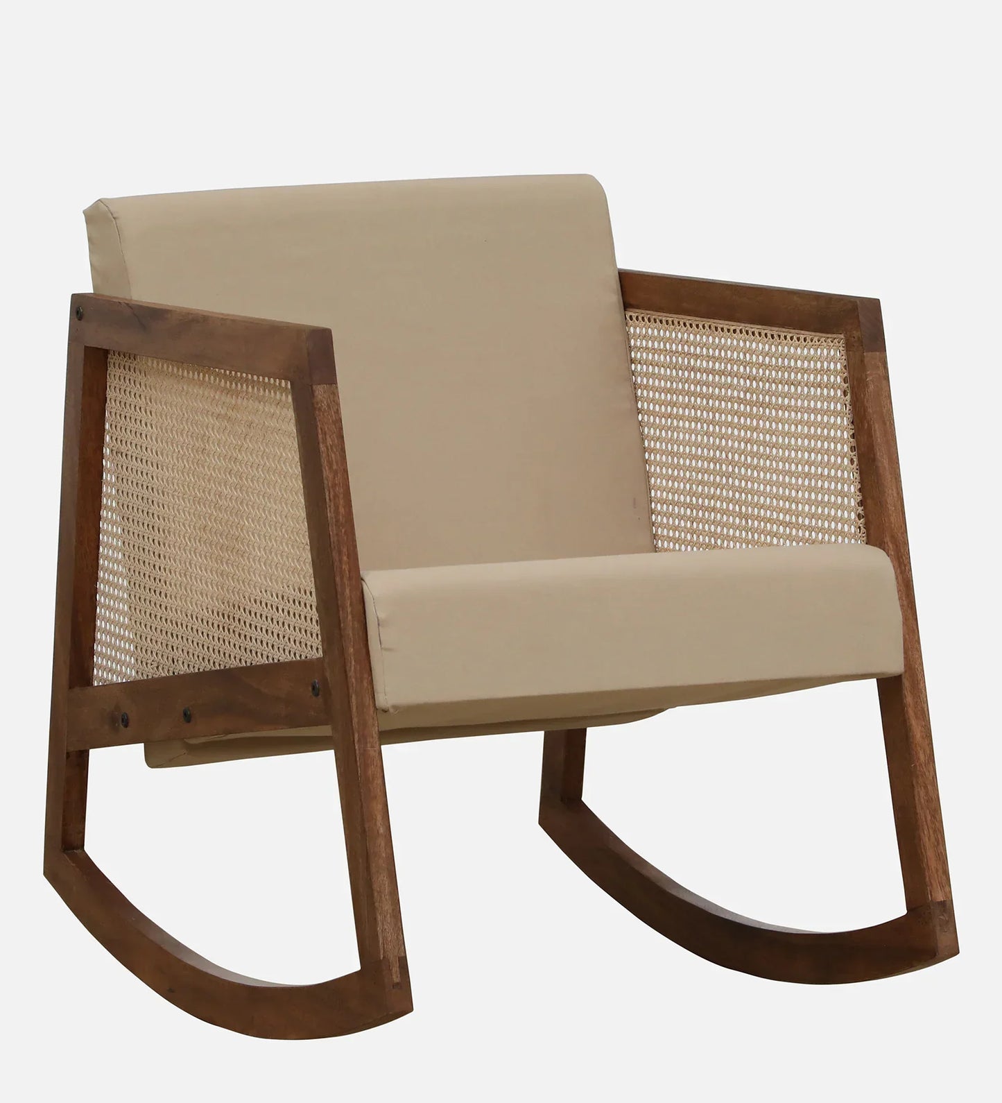 Baarn Mango Wood Rocking Chair In Rustic Teak Finish