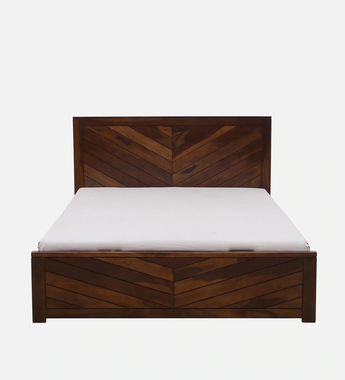 Sheesham Wood King Size Bed In Scratch Resistant Provincial Teak Finish With Hydraulic Storage