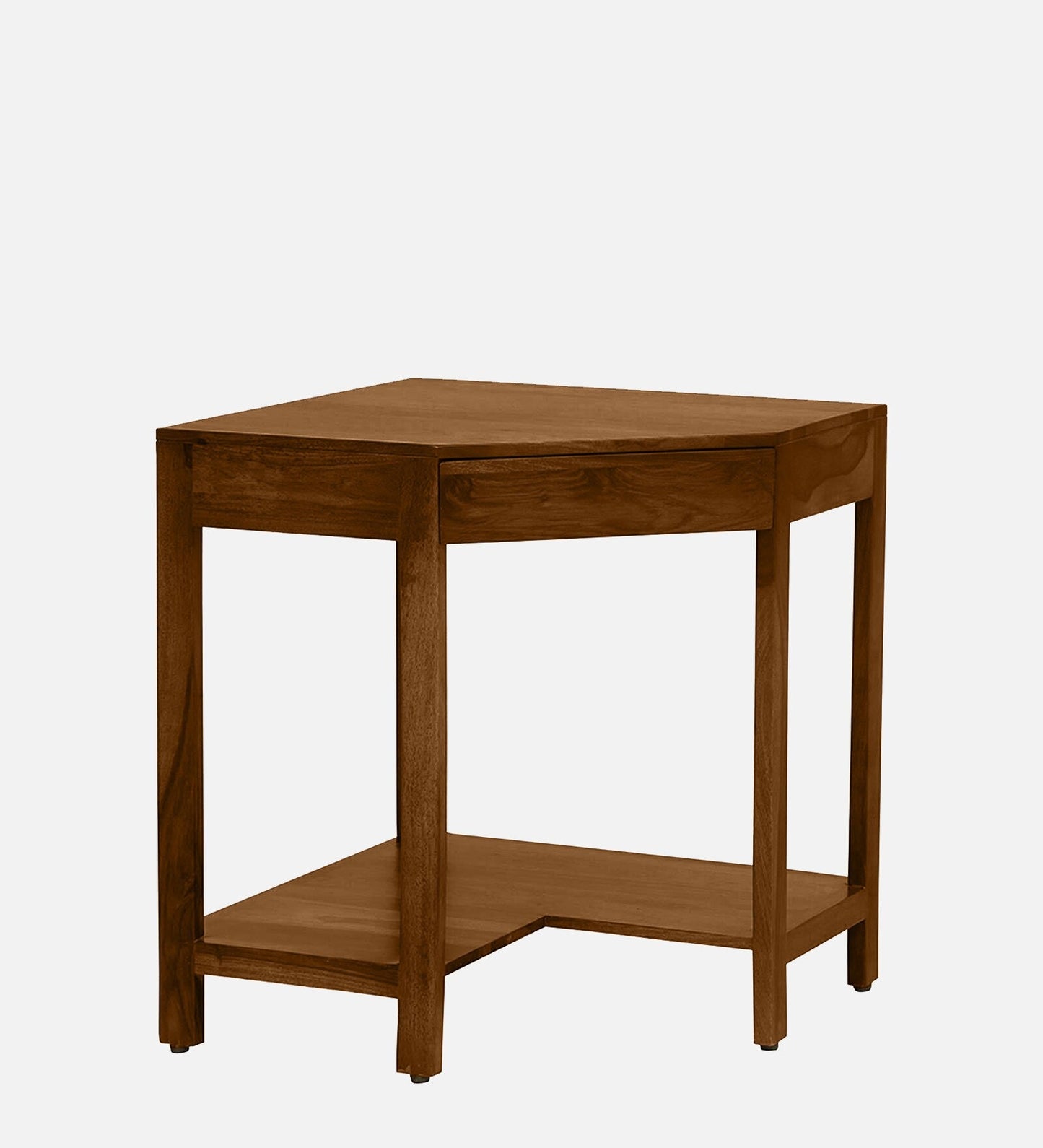 Sheesham Wood Corner Writing Table in Scratch Resistant Provincial Teak Finish