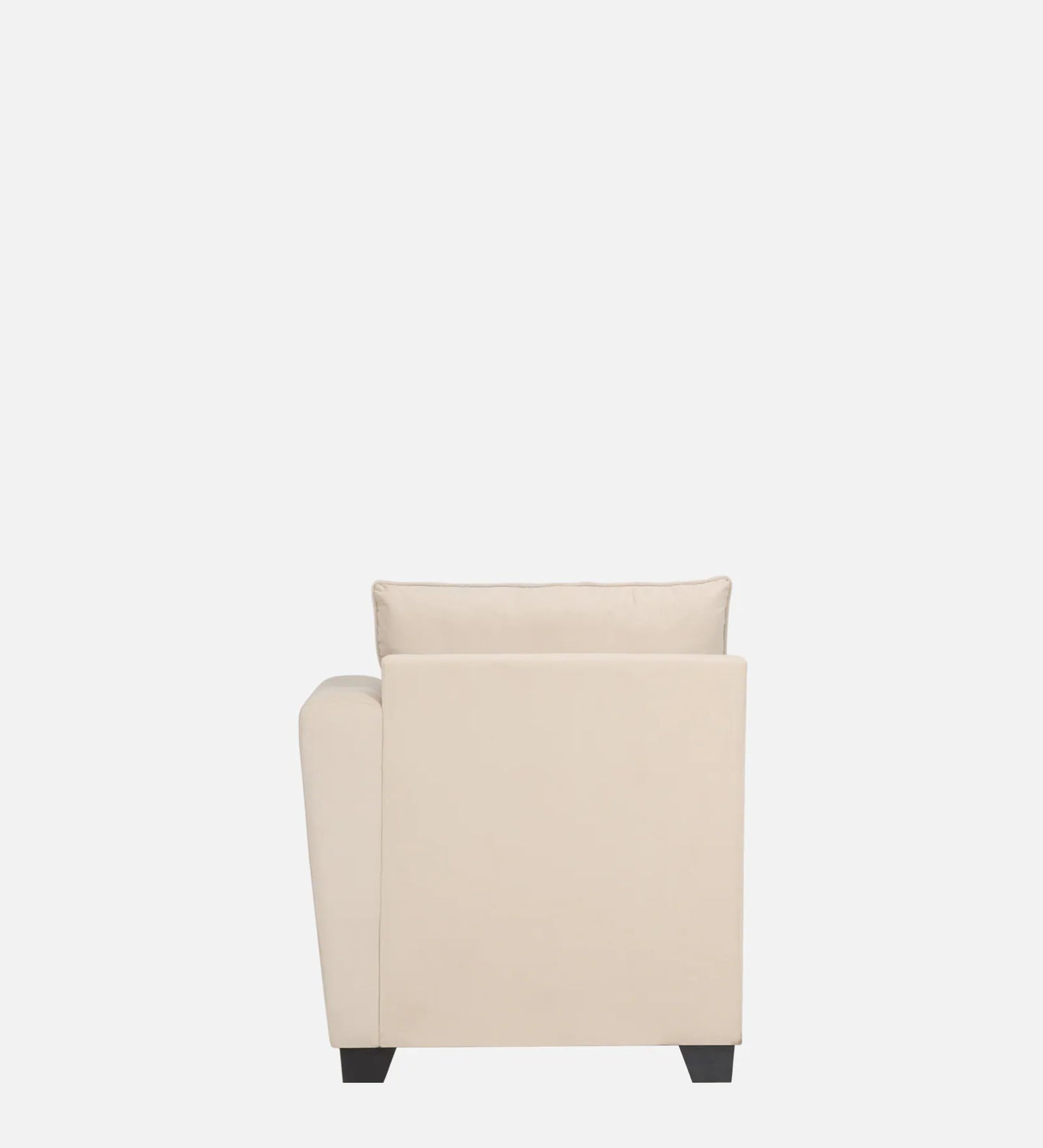 Velvet Fabric RHS Chaise Lounger In Beige Finish