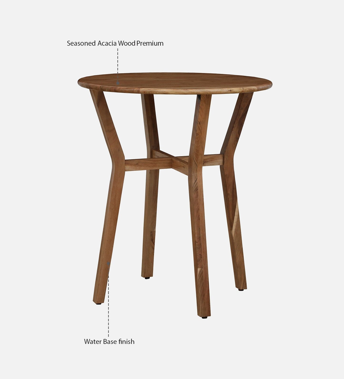 Wood 2 Seater Bar Table Set In Natural Finish