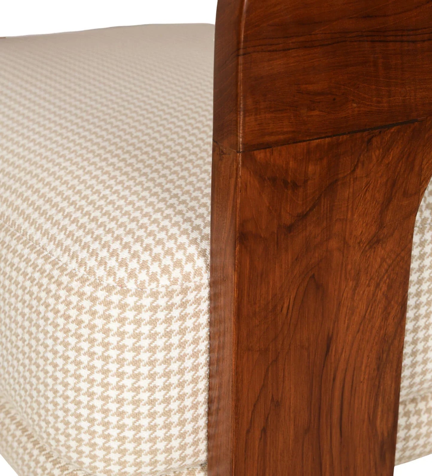 Aloa Fabric Arm Chair In Teak Finish