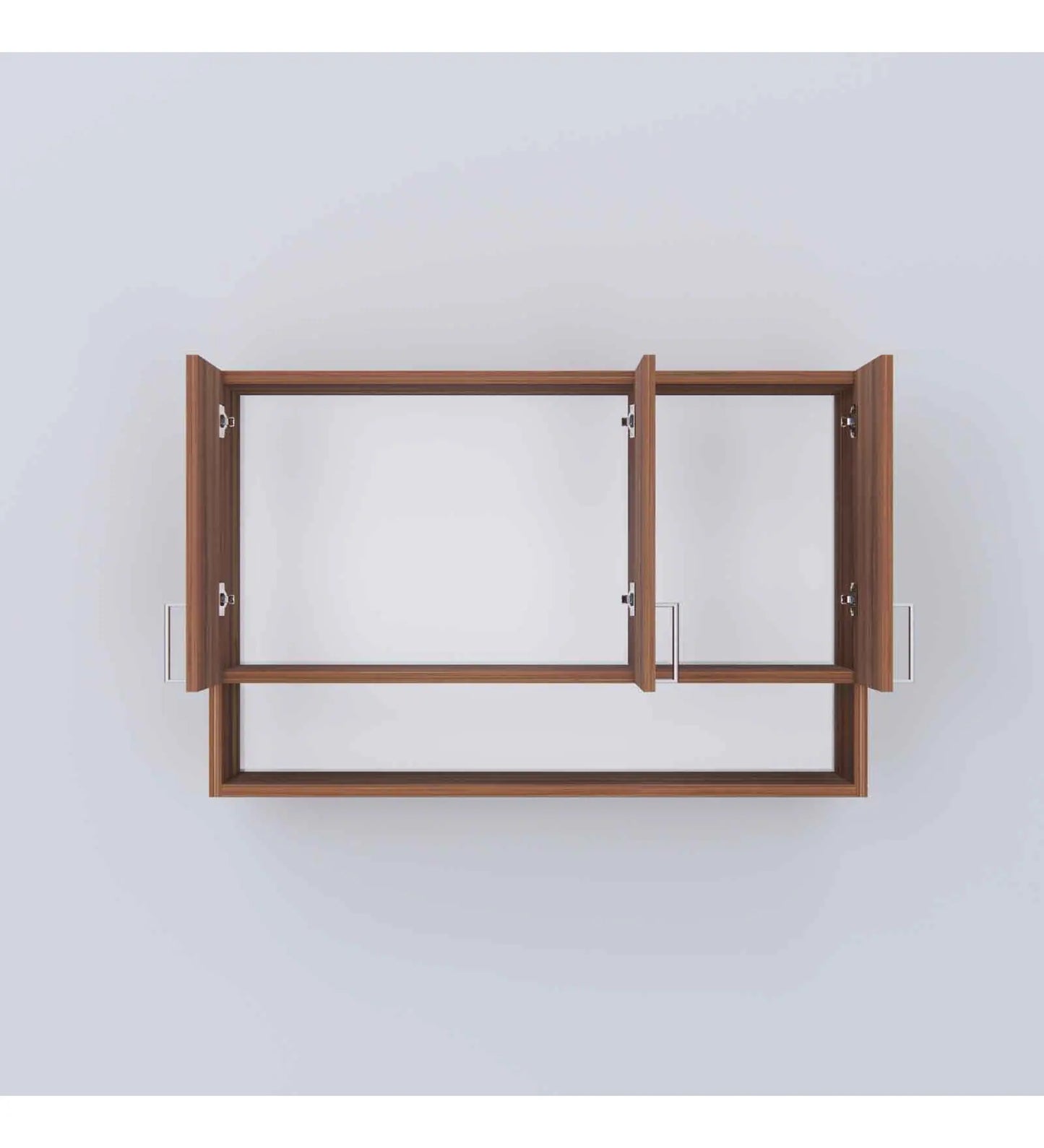 3 Doors Modular Wall Mounted Kitchen Cabinet with Organizer Shelf in Aisan Walnut Finish