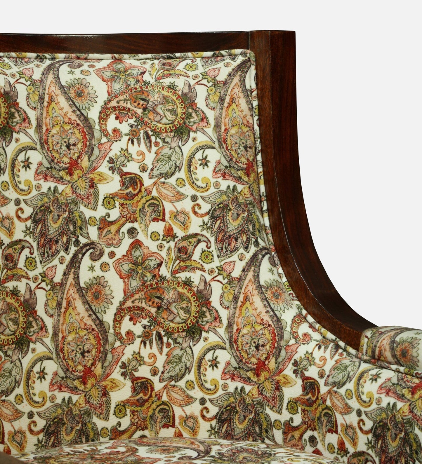 Sheesham Wood Accent Chair In Walnut Finish