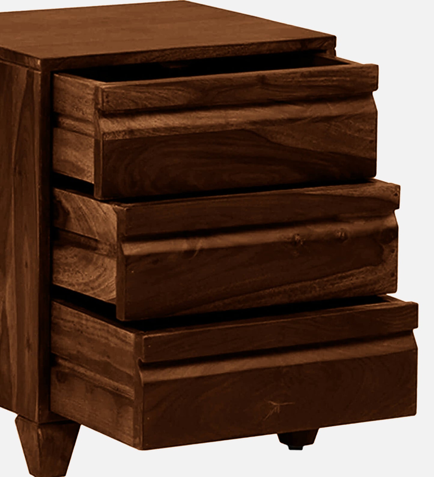 Sheesham Wood Bedside Table In Scratch Resistant Provincial Teak Finish With Drawers