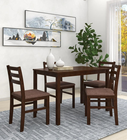 Seattle 4 Seater Dining Set in Dark Cappuccino Finish