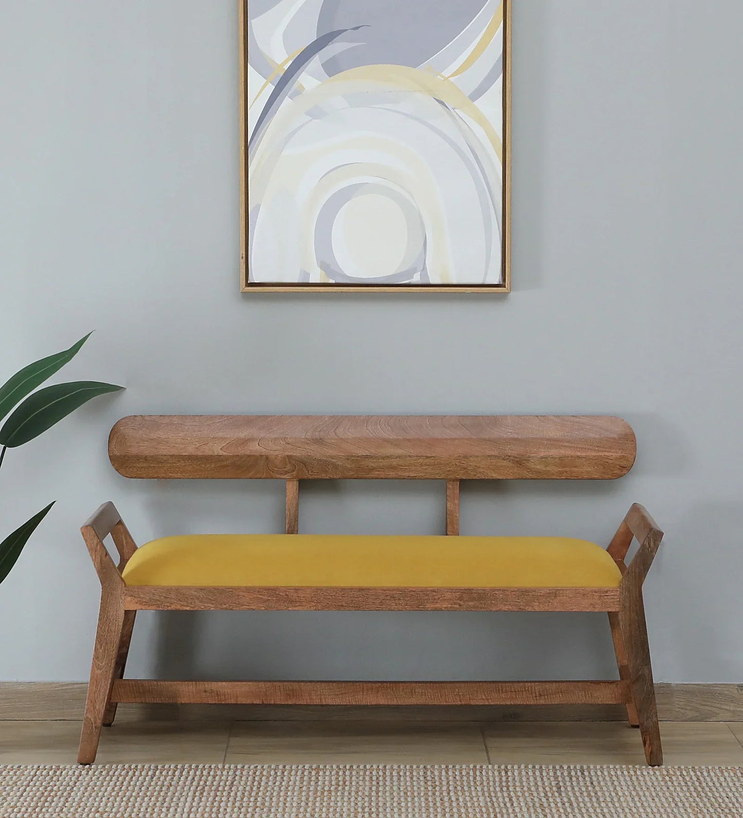 Mango Wood Settee In Natural Finish