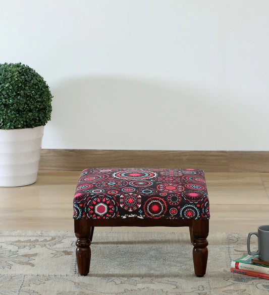 Sheesham Wood Foot Stool In Provincial Teak Finish