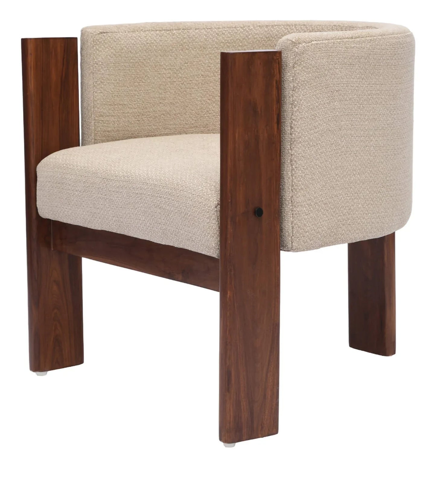 Monolo Fabric Arm Chair In Teak Finish