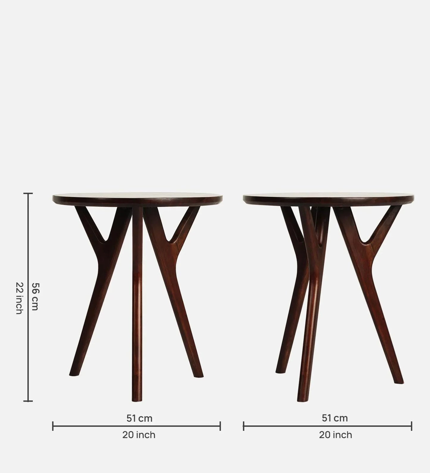 Ally Solid Wood End Table in Walnut Finish