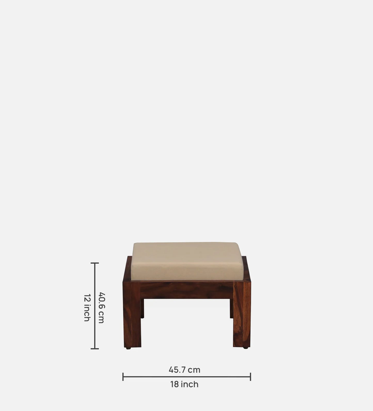 Solid Wood Nesting Coffee Table Set in Honey Oak Finish With Cushioned Stools