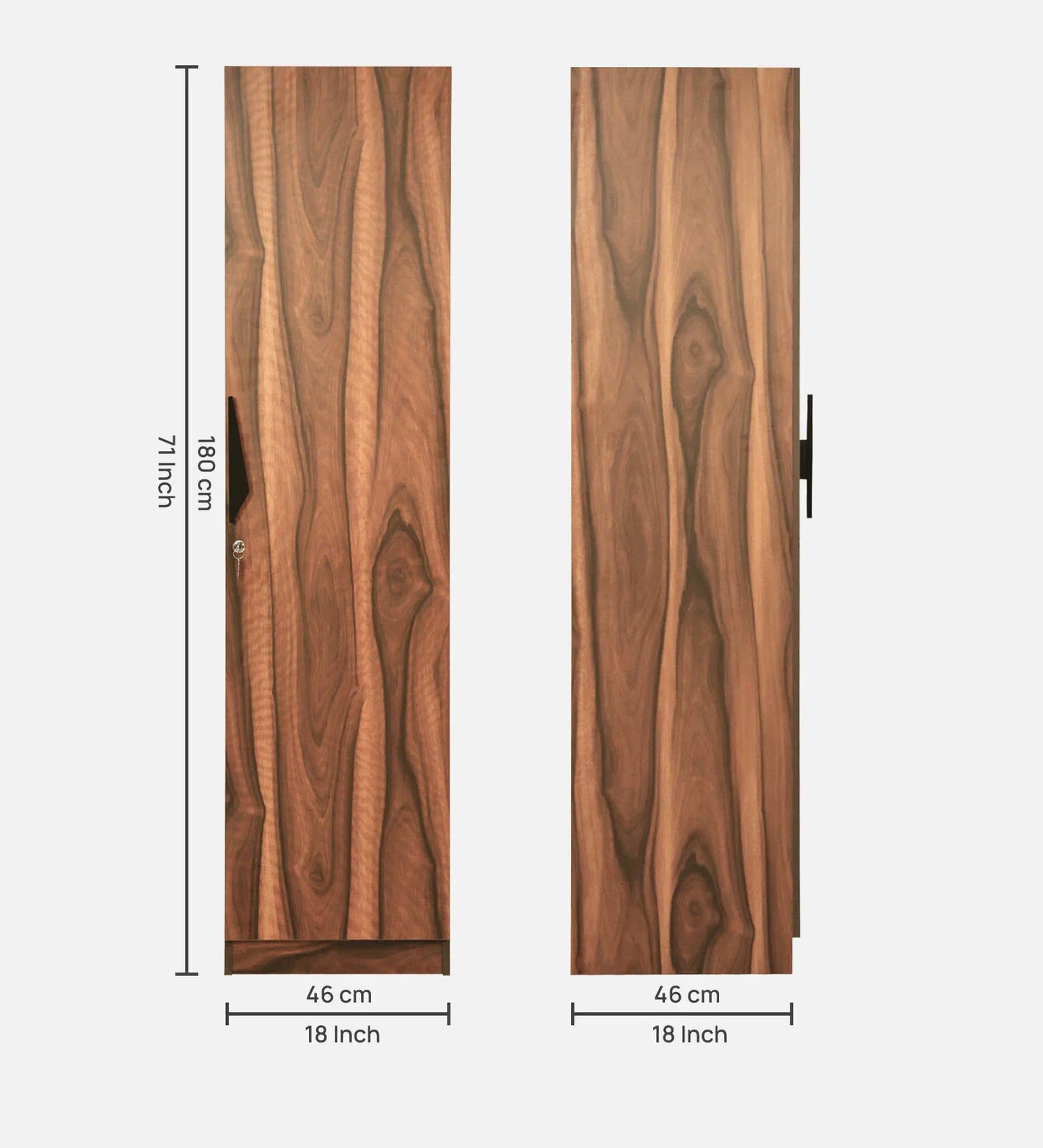 1 Door Wardrobe In Vintage Sheesham Finish