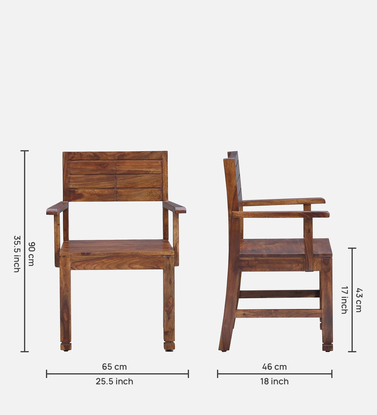 Segur Sheesham Wood Arm Chair In Provincial Teak Finish