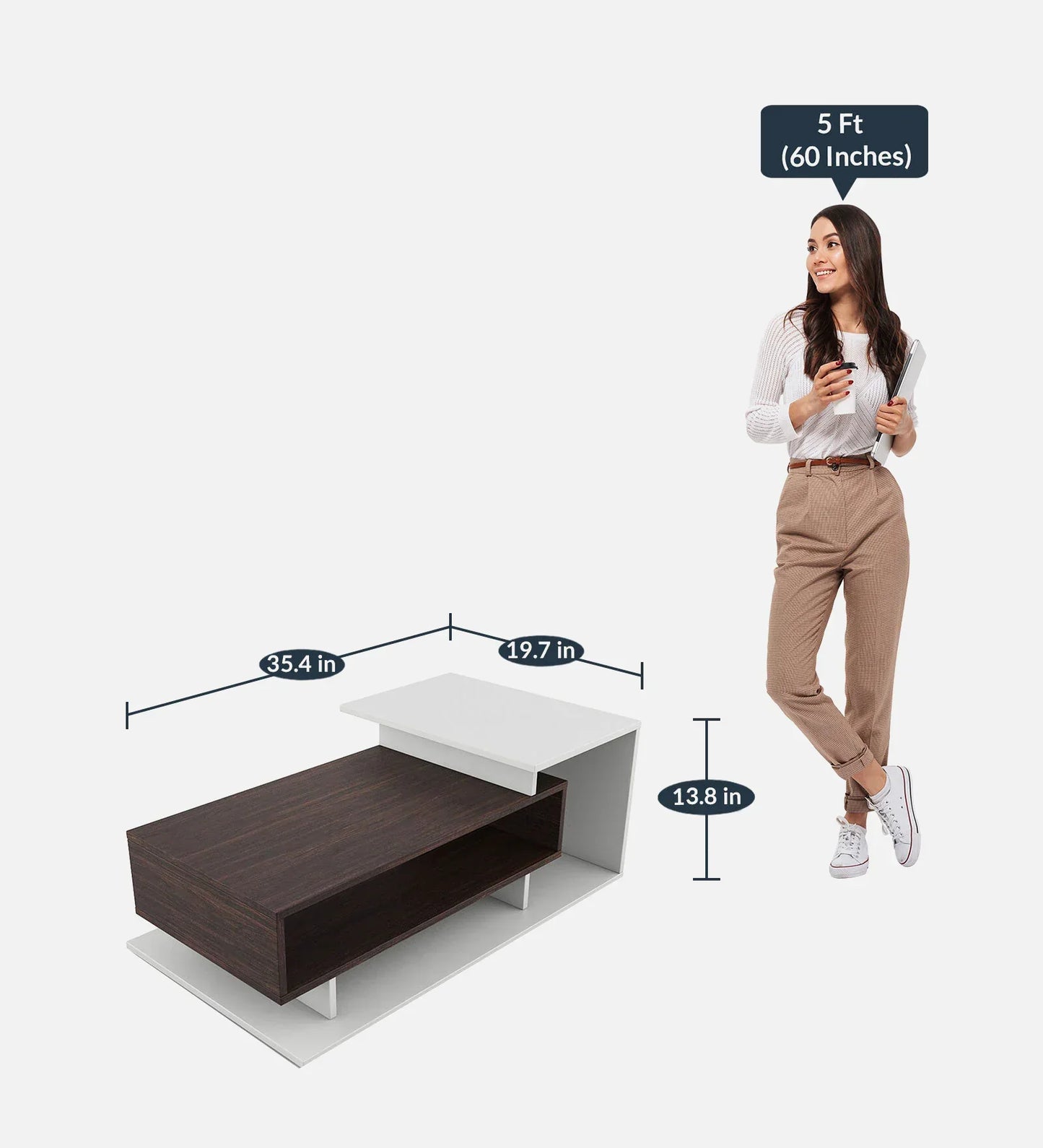 Kiosk Coffee Table in Choco Walnut Colour