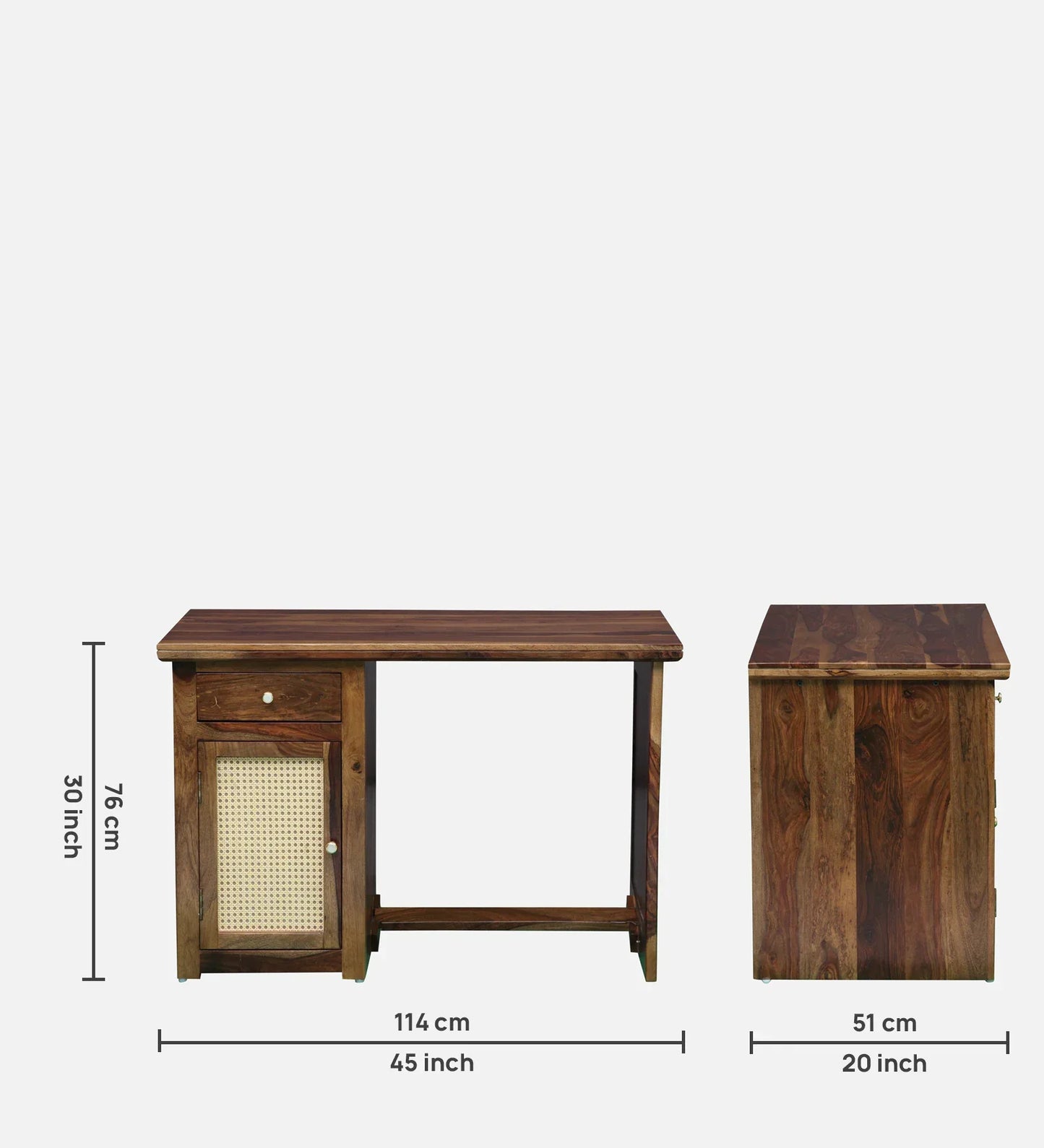 Sheesham Wood Writing Table In Provincial Teak Finish