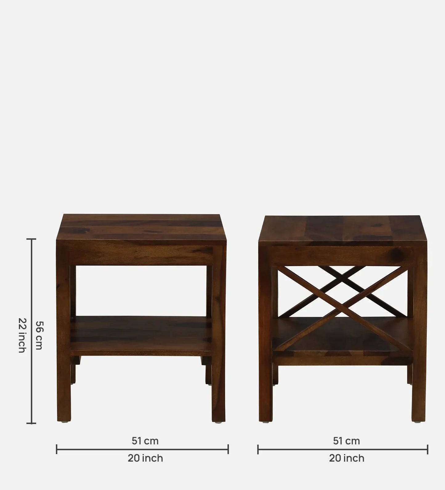 Harlev Sheesham Wood End Table In Provincial Teak Finish