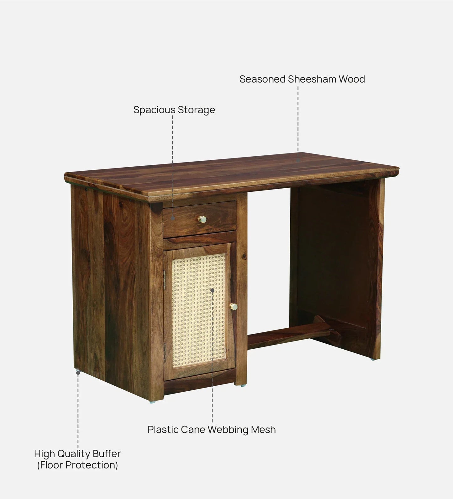 Sheesham Wood Writing Table In Provincial Teak Finish