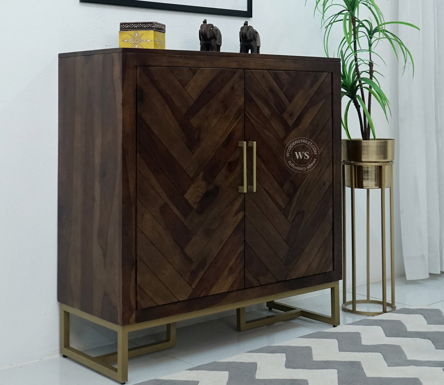 SheeshamWood Shoe Rack (Walnut Finish)