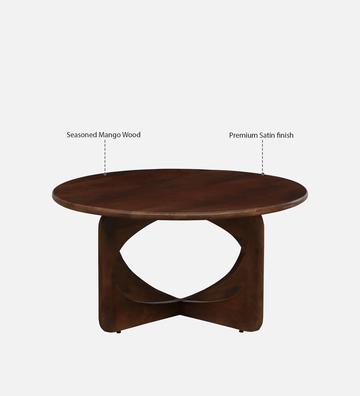 Praha Mango Wood Coffee Table In Walnut Finish