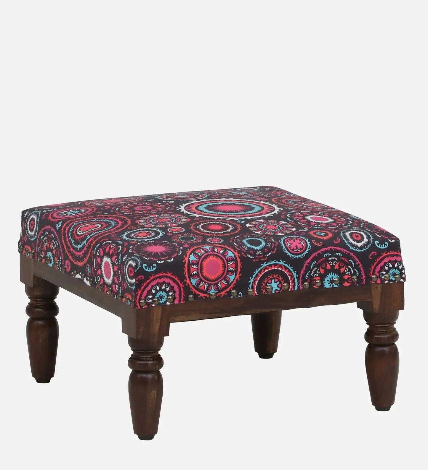 Sheesham Wood Foot Stool In Provincial Teak Finish