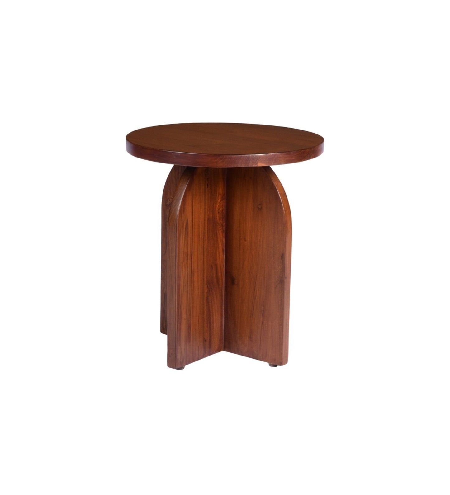 Cole Solid Wood Side Table In Teak Finish