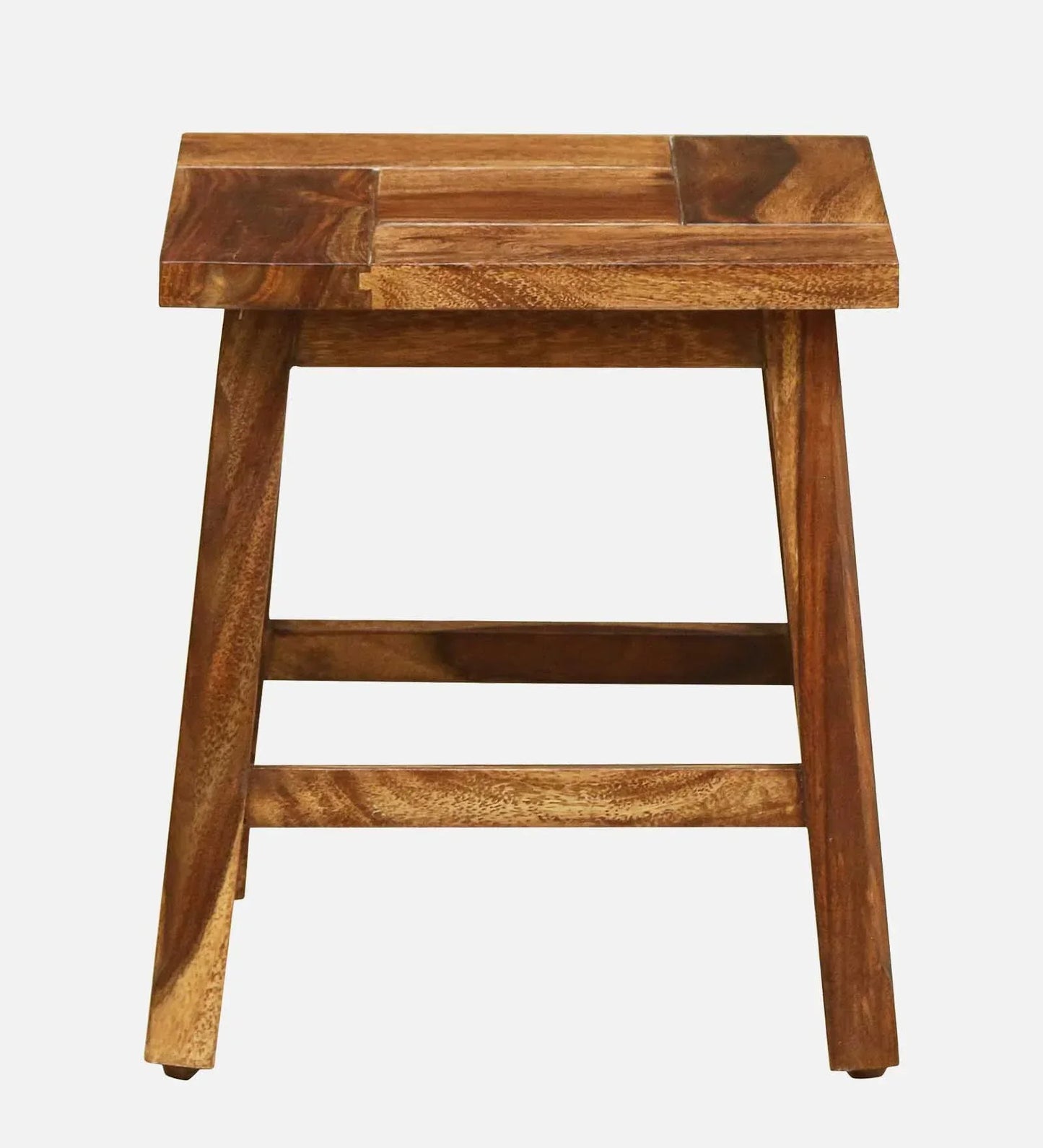 Sheesham Wood Seating Stool In Rustic Teak Finish