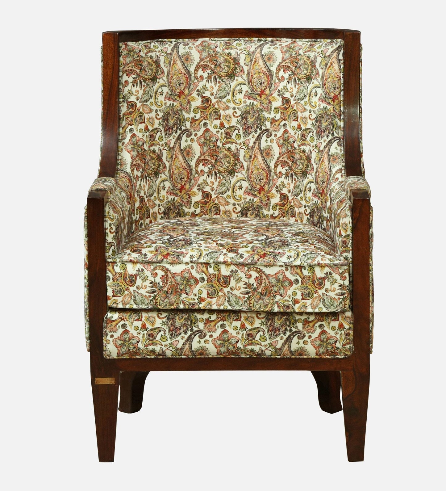 Sheesham Wood Accent Chair In Walnut Finish