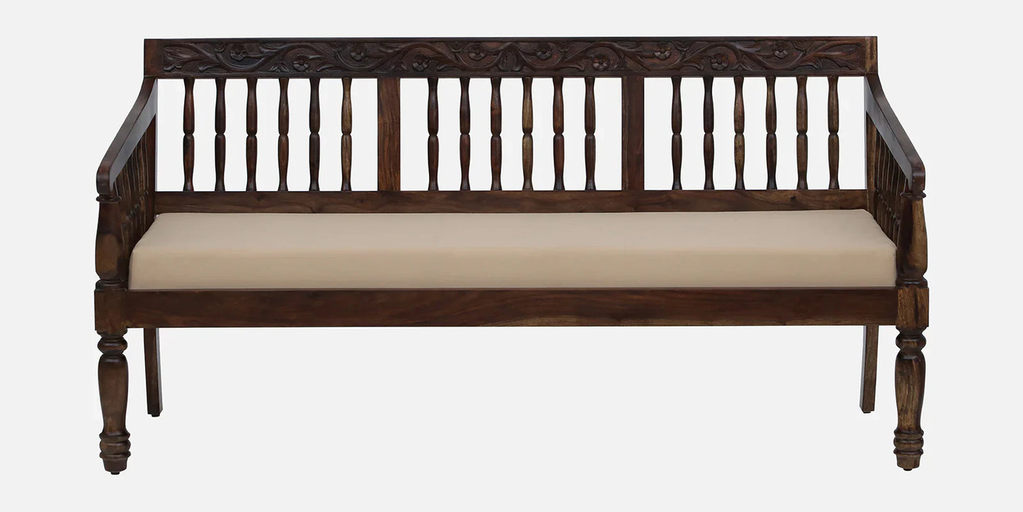 Sheesham Wood 3 Seater Sofa In Provincial Teak Finish