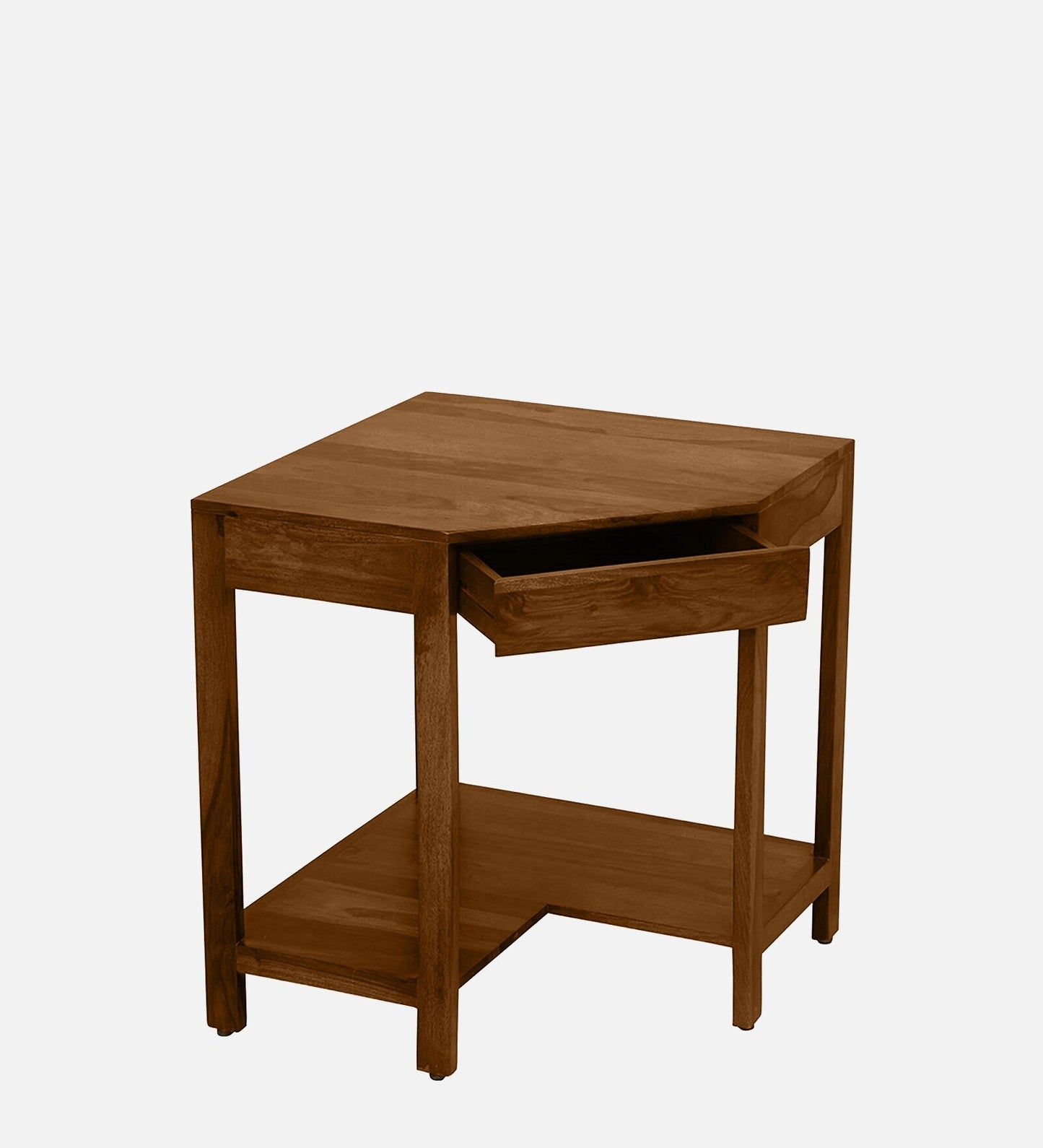 Sheesham Wood Corner Writing Table in Scratch Resistant Provincial Teak Finish