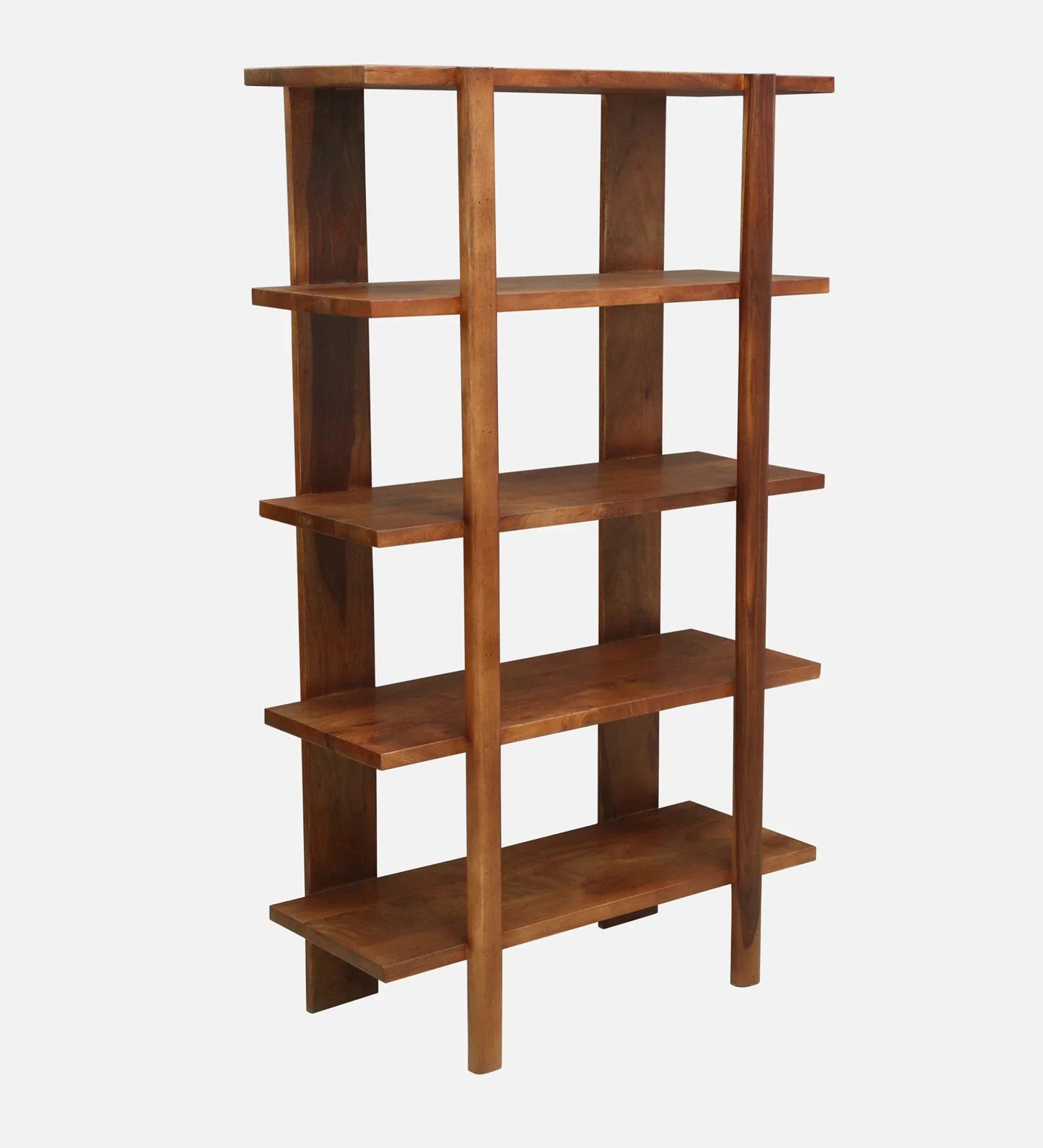 Mango Wood Book Shelf In Walnet Finish