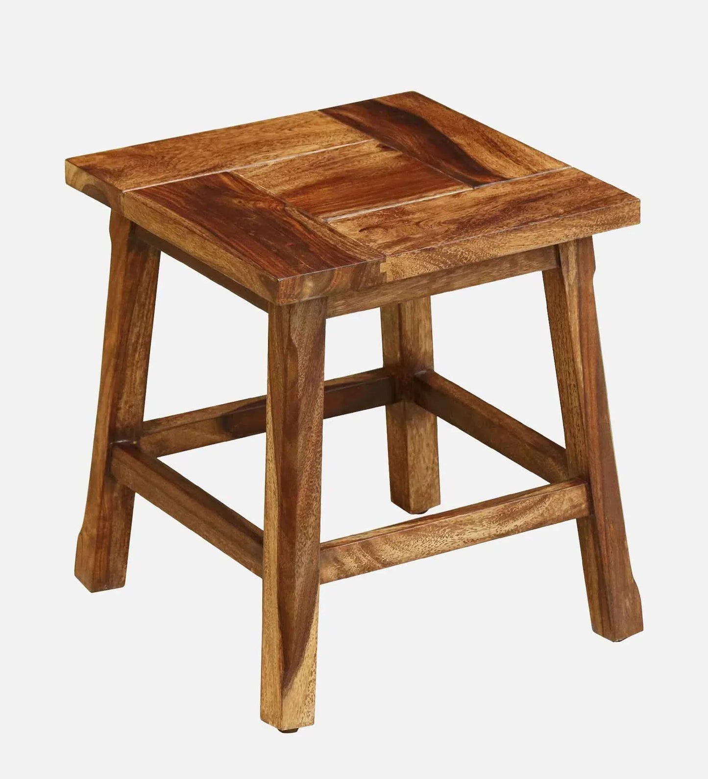 Sheesham Wood Seating Stool In Rustic Teak Finish