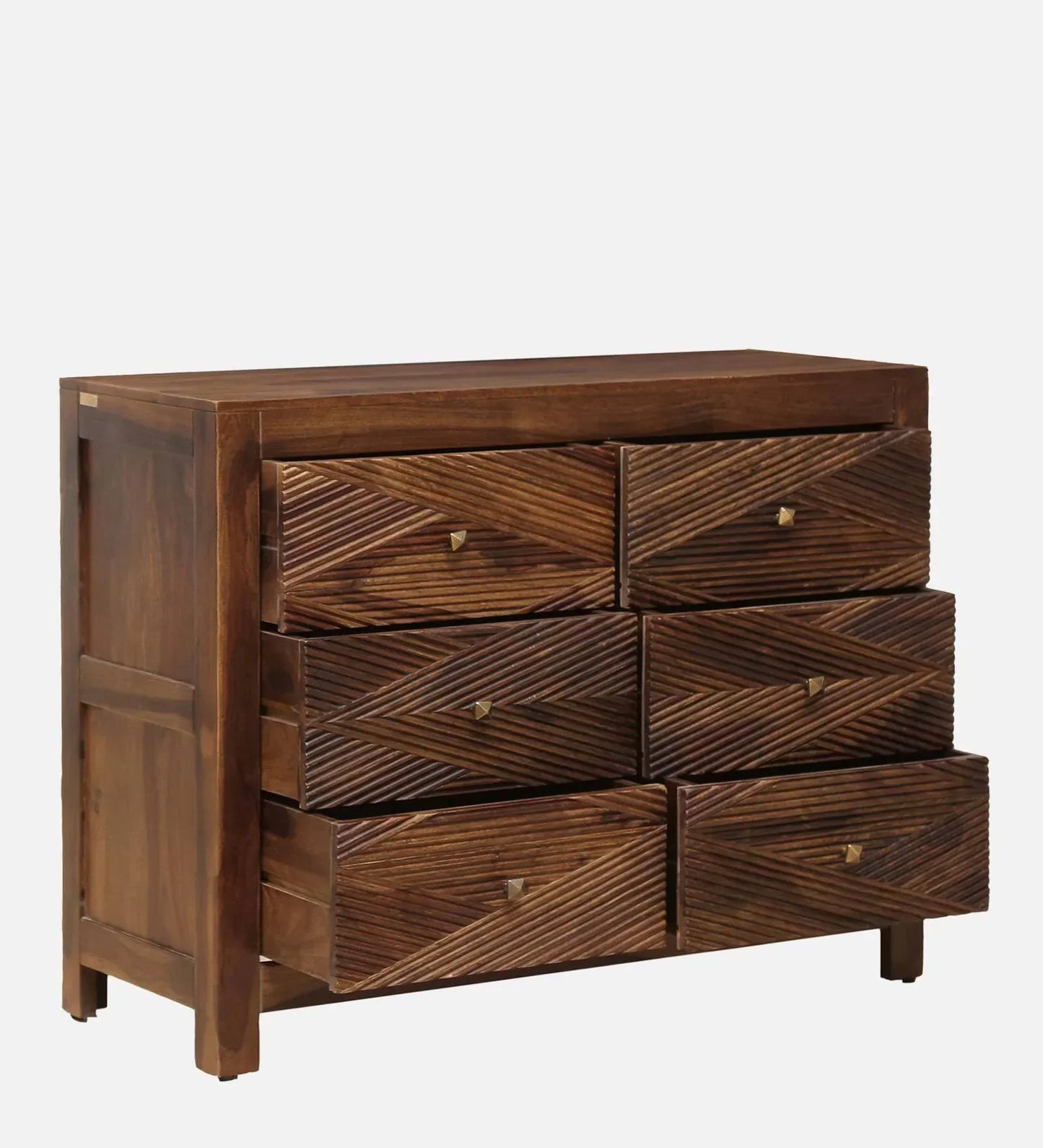 Sheesham Wood Chest Of Drawers In Provincial Teak Finish